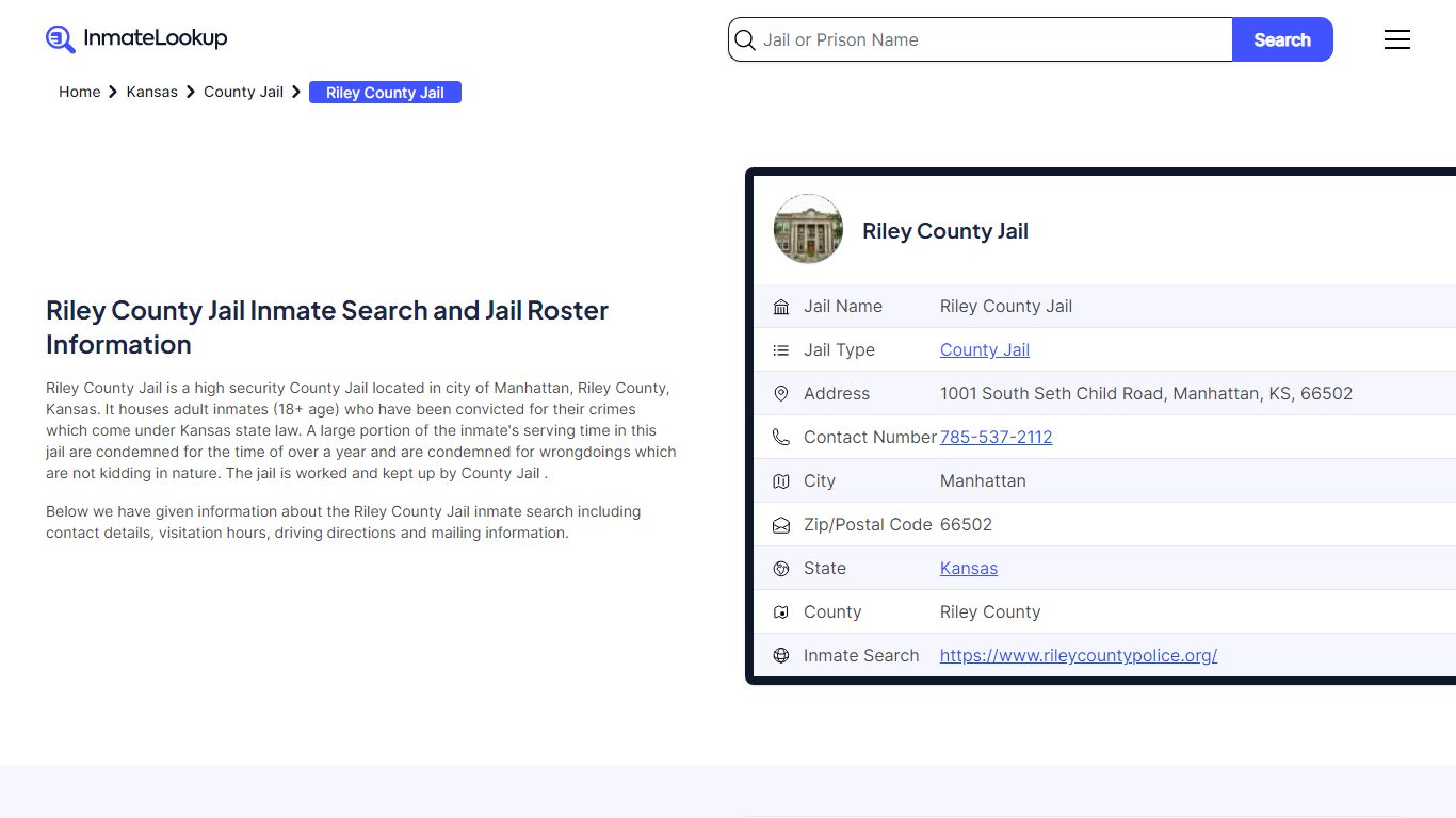 Riley County Jail (KS) Inmate Search Kansas - Inmate Lookup